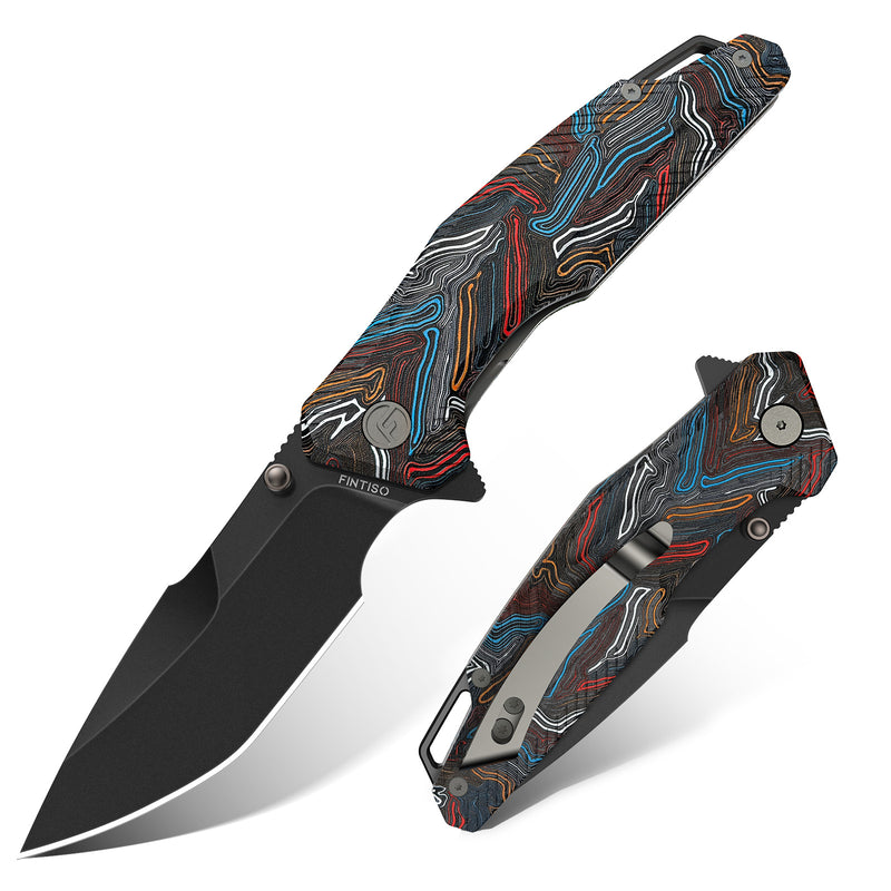 Load image into Gallery viewer, Colorful 3.26" Folding Knife | 14C28N | G10 | Falcon | FINTISO