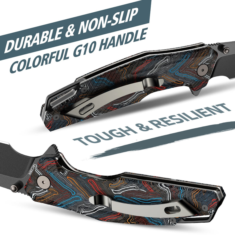 Load image into Gallery viewer, Colorful 3.26" Folding Knife | 14C28N | G10 | Falcon | FINTISO