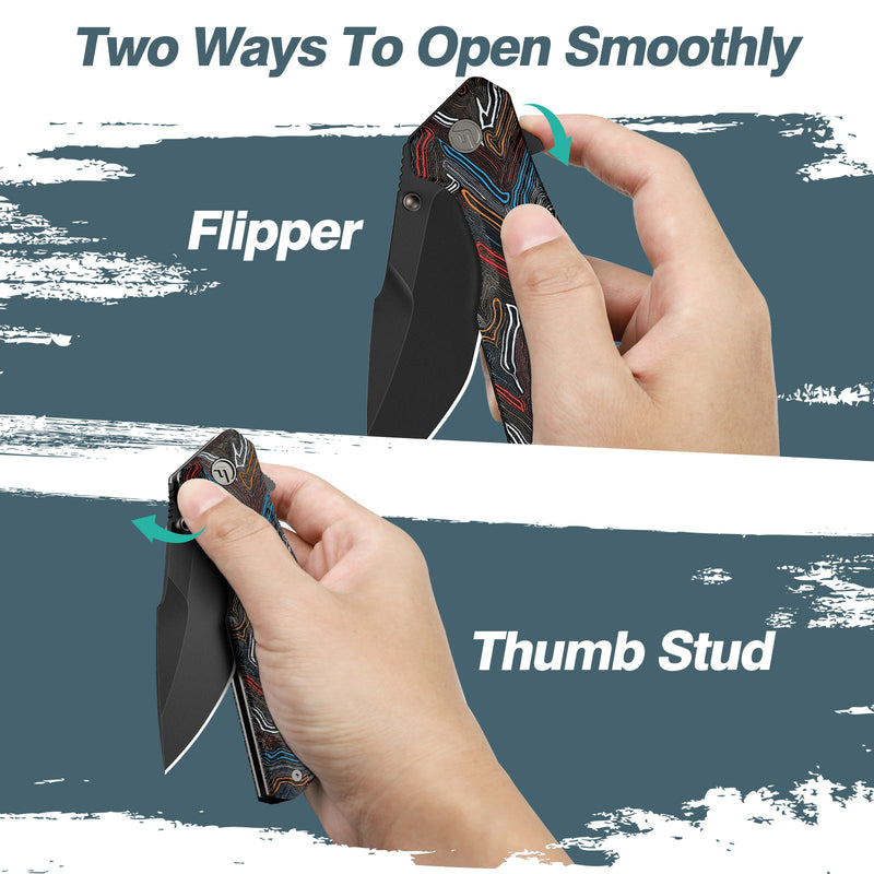 Load image into Gallery viewer, Colorful 3.26" Folding Knife | 14C28N | G10 | Falcon | FINTISO