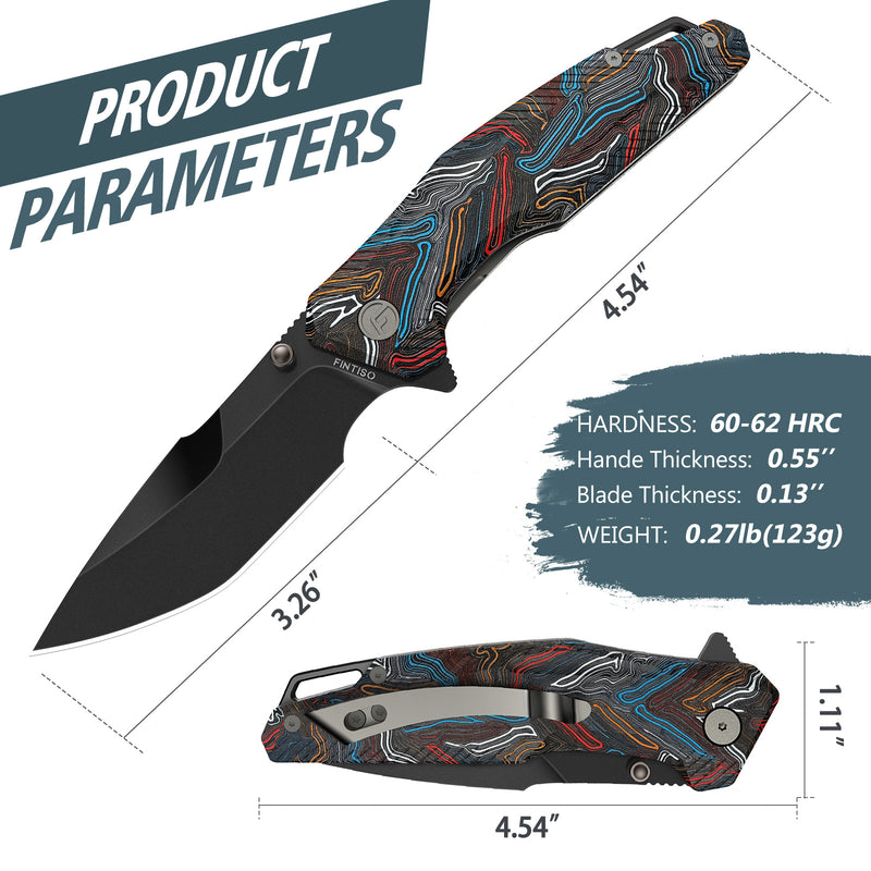 Load image into Gallery viewer, Colorful 3.26" Folding Knife | 14C28N | G10 | Falcon | FINTISO
