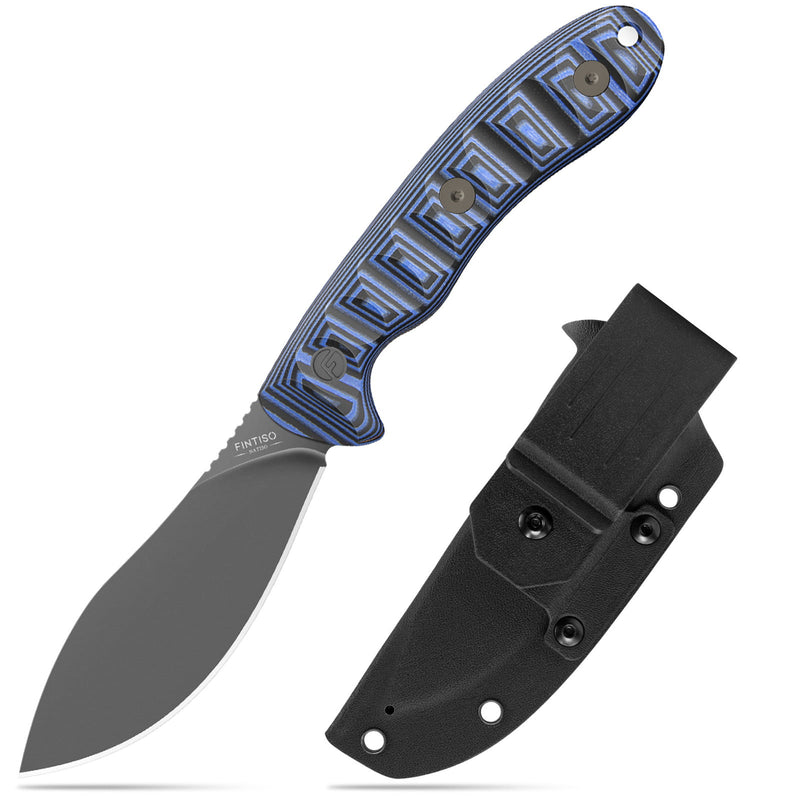 Load image into Gallery viewer, Black Blue Fixed Blade Knife Nazar Fintiso