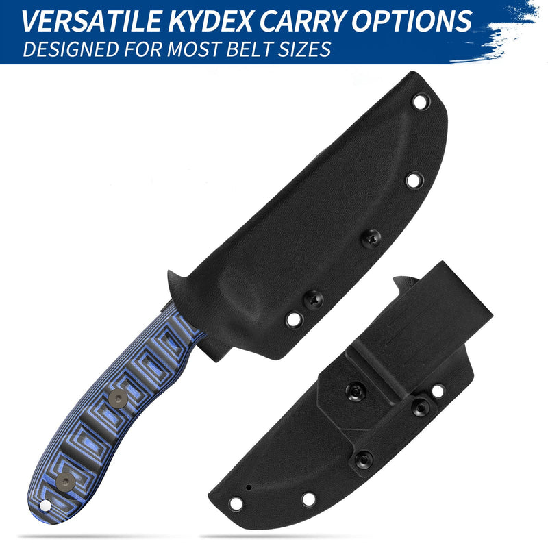 Load image into Gallery viewer, Black Blue Fixed Blade Knife Nazar Fintiso
