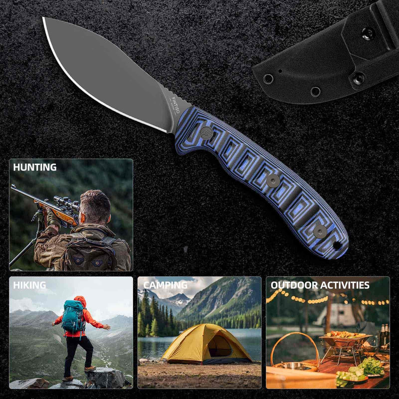 Load image into Gallery viewer, Black Blue Fixed Blade Knife Nazar Fintiso