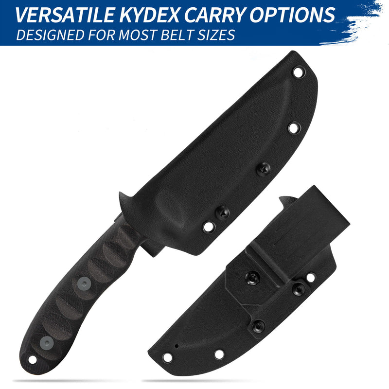 Load image into Gallery viewer, Black Fixed Blade Knife Nazar Fintiso