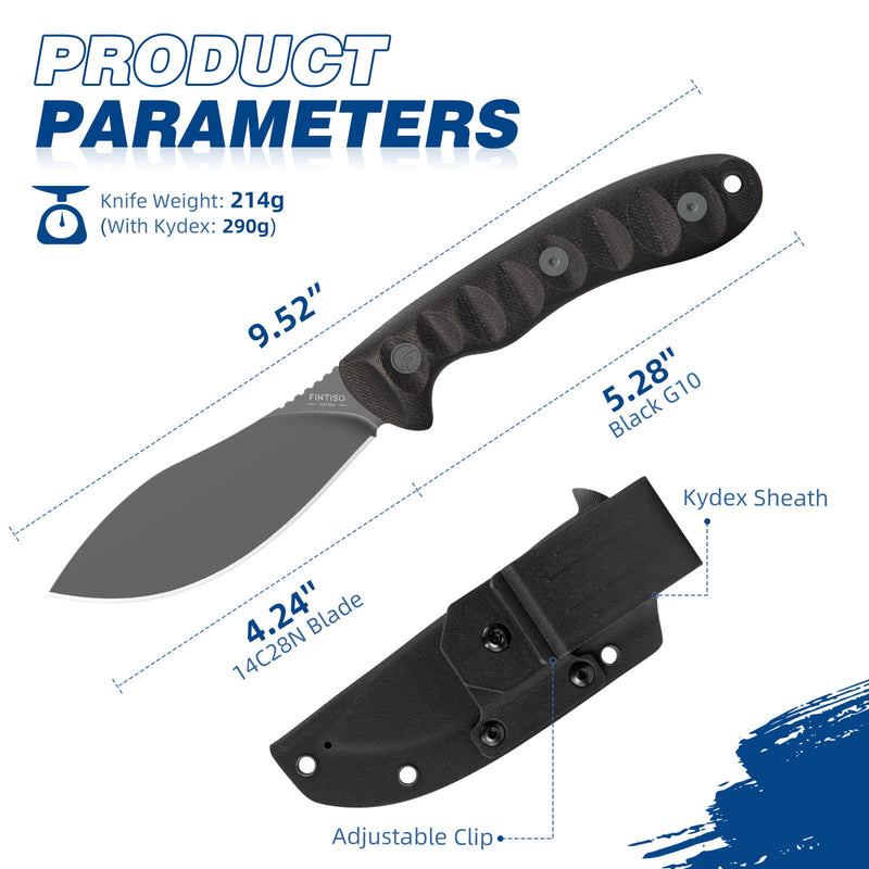 Load image into Gallery viewer, Black Fixed Blade Knife Nazar Fintiso