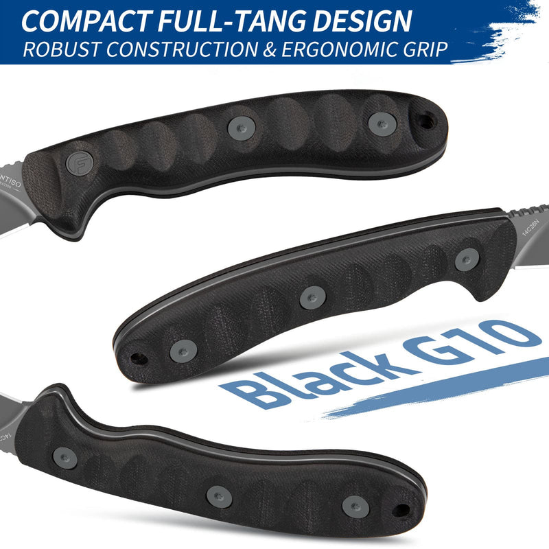 Load image into Gallery viewer, Black Fixed Blade Knife Nazar Fintiso