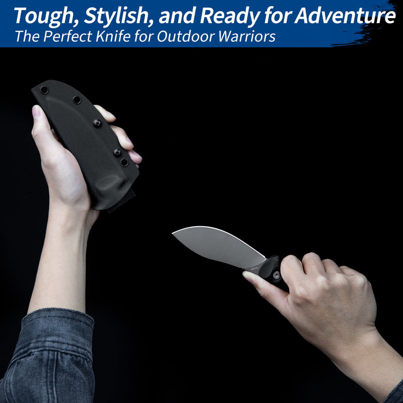 Load image into Gallery viewer, Black Fixed Blade Knife Nazar Fintiso