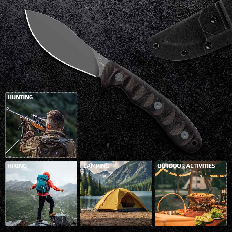 Load image into Gallery viewer, Black Fixed Blade Knife Nazar Fintiso