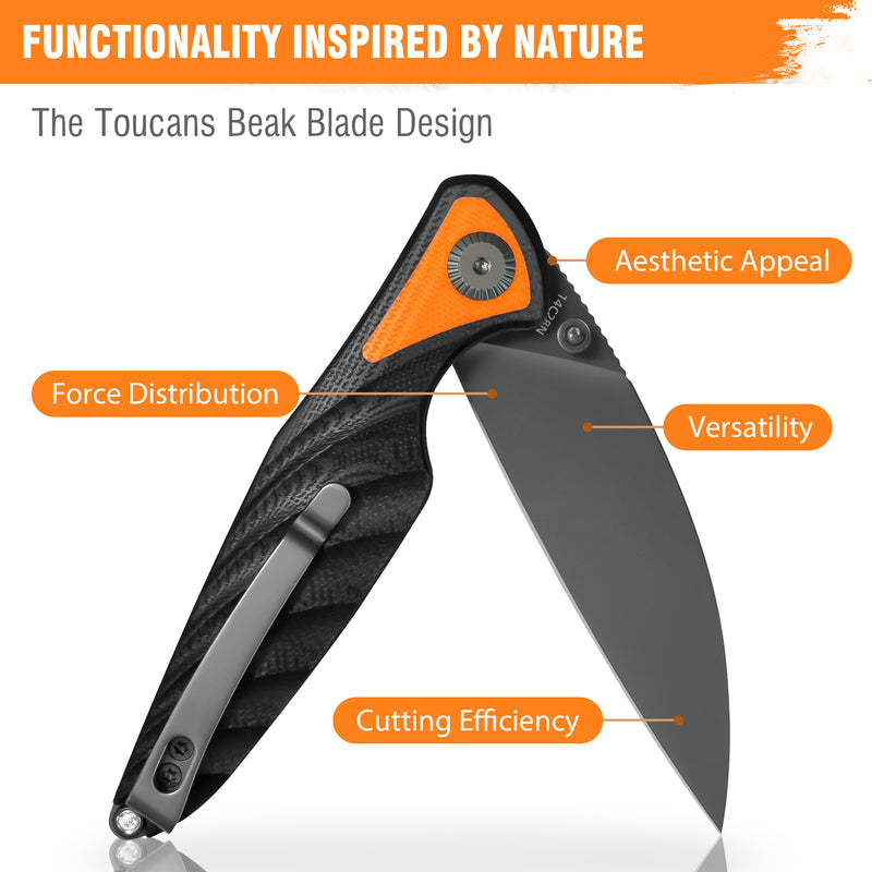 Load image into Gallery viewer, Black Orange Toucans Fintiso