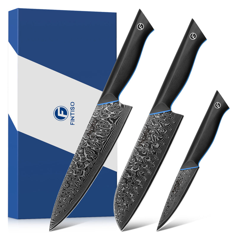 Load image into Gallery viewer, Blue Black 3PCS Kitchen Knife Set Knife Zeus Fintiso