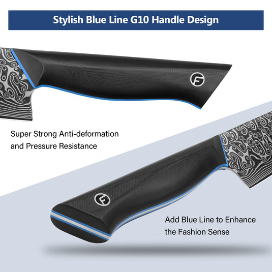 Blue Black 3PCS Kitchen Knife Set Knife Zeus Fintiso