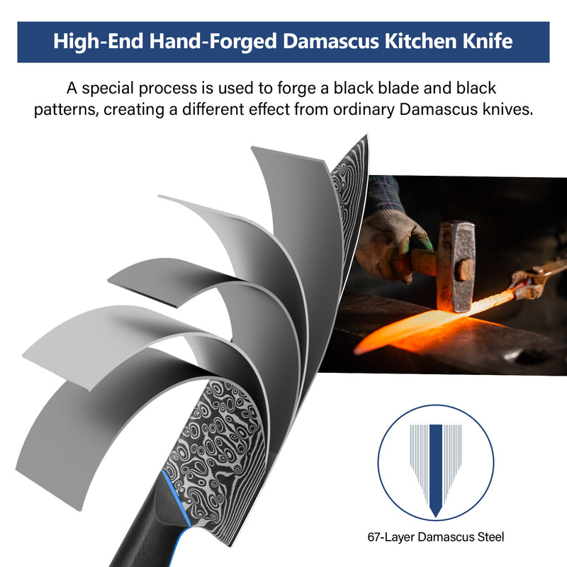 Load image into Gallery viewer, Blue Black 3PCS Kitchen Knife Set Knife Zeus Fintiso