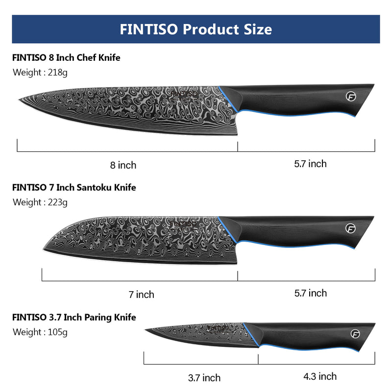 Load image into Gallery viewer, Blue Black 3PCS Kitchen Knife Set Knife Zeus Fintiso