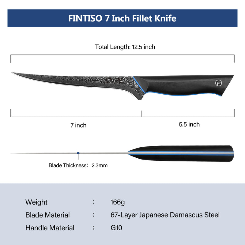 Load image into Gallery viewer, Blue Black Fillet Knife Zeus Fintiso
