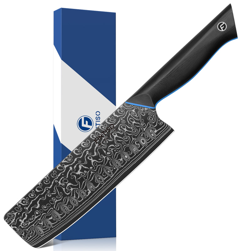 Load image into Gallery viewer, Blue Black Nakiri Knife Zeus Fintiso