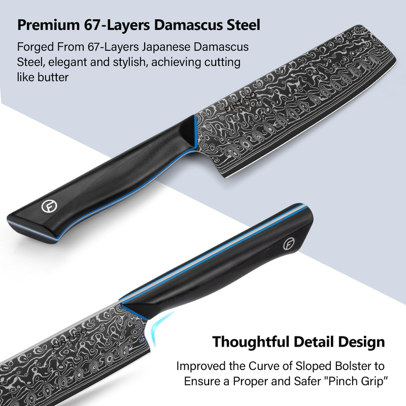 Load image into Gallery viewer, Blue Black Nakiri Knife Zeus Fintiso