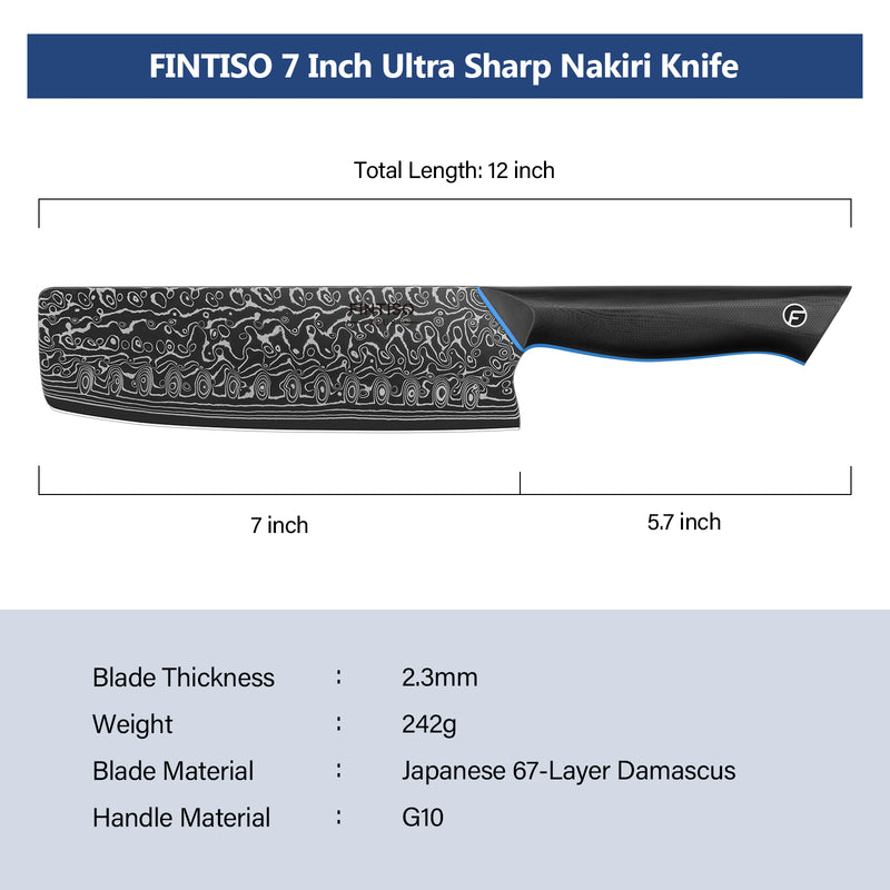 Load image into Gallery viewer, Blue Black Nakiri Knife Zeus Fintiso
