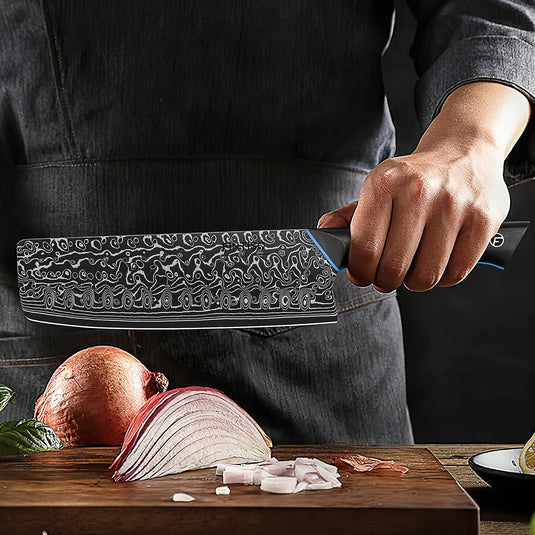 Blue Black Nakiri Knife Zeus Fintiso