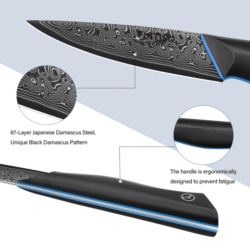 Load image into Gallery viewer, Blue Black Paring Knife Zeus Fintiso