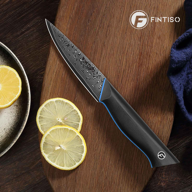 Load image into Gallery viewer, Blue Black Paring Knife Zeus Fintiso