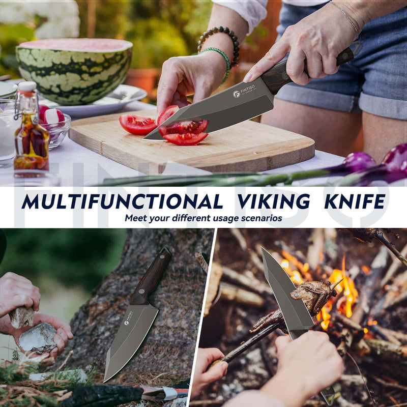 Load image into Gallery viewer, Maroon Chef Knife Titan Fintiso