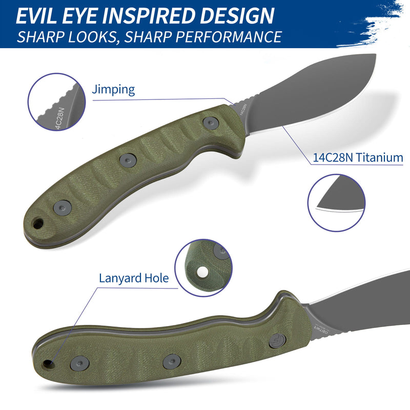 Load image into Gallery viewer, Olive Fixed Blade Knife Nazar Fintiso