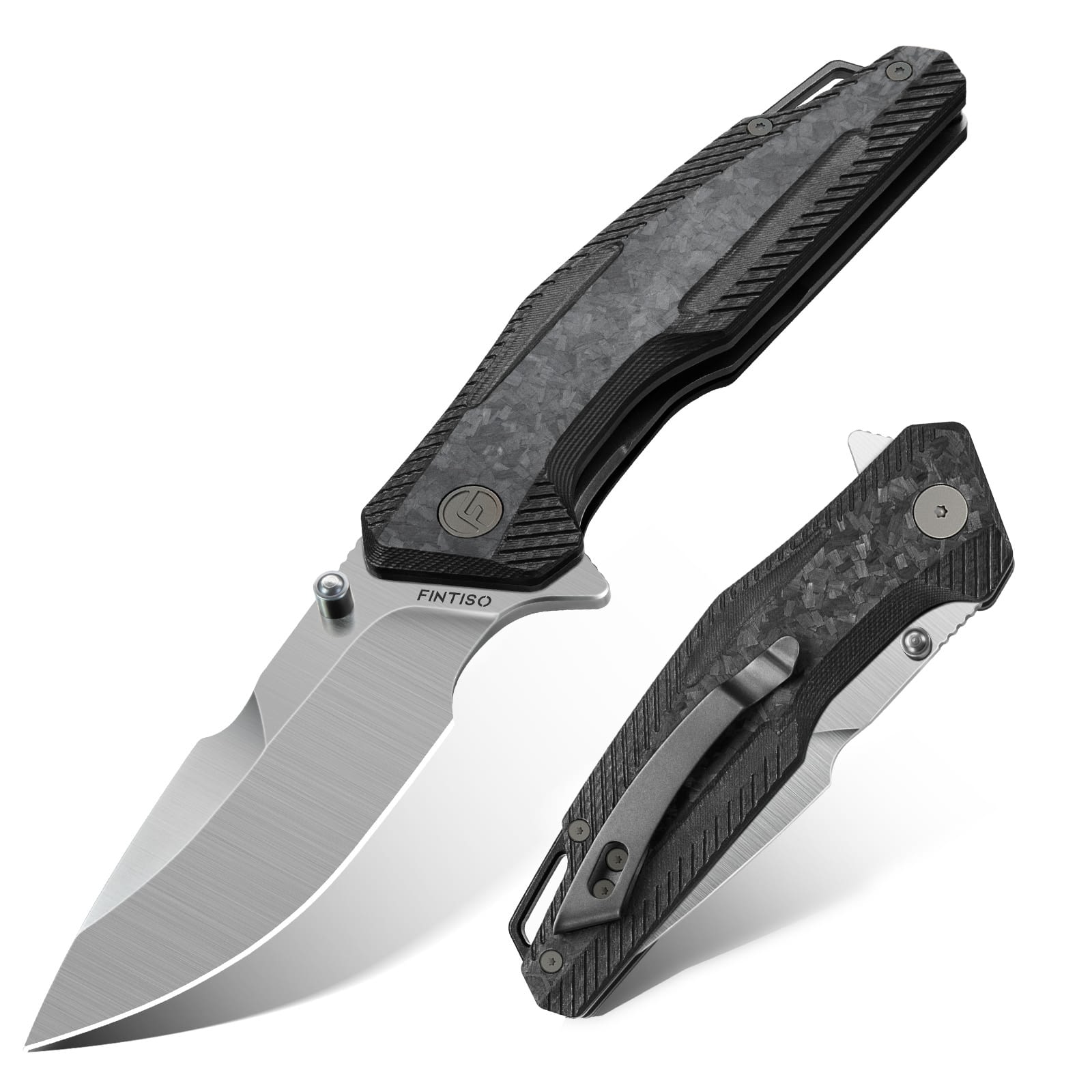 Carbon Fiber Folding Knife | S35VN | Carbon Fiber | Falcon | FINTISO