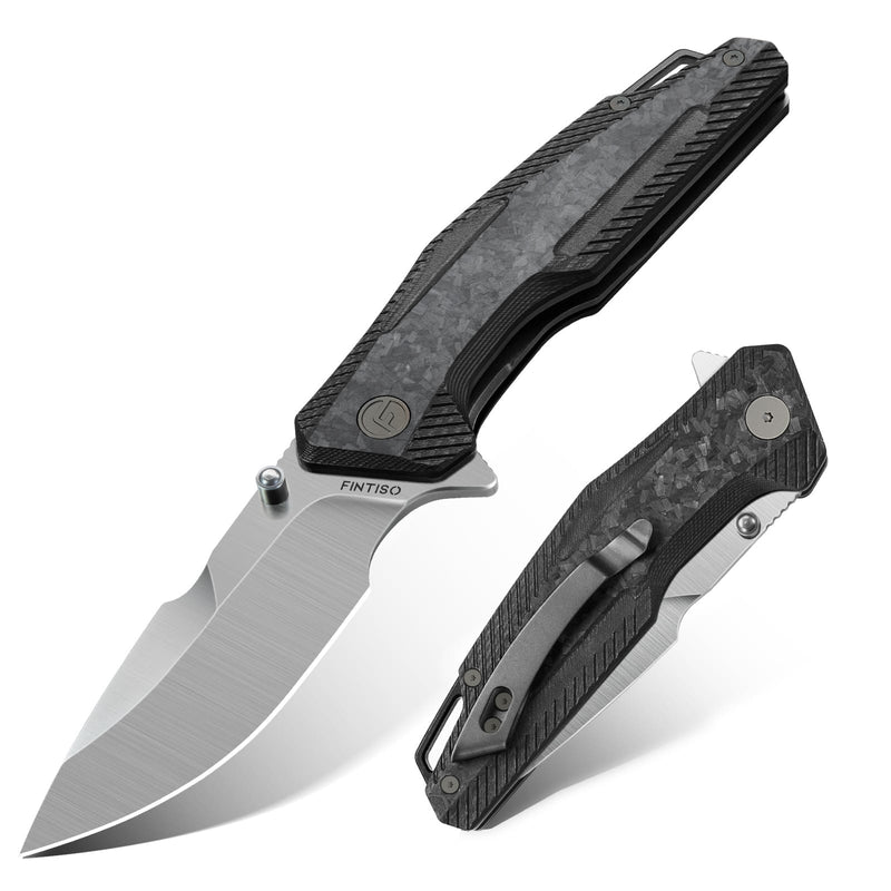 Load image into Gallery viewer, Carbon Fiber Folding Knife | S35VN | Carbon Fiber | Falcon | FINTISO