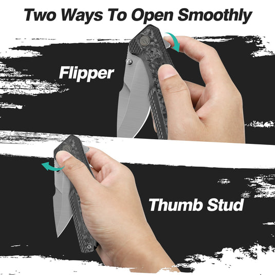 Carbon Fiber Folding Knife | S35VN | Carbon Fiber | Falcon | FINTISO