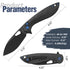 Black 3.1" Folding Knife | S35VN | Carbon Fiber | COBRA | FINTISO