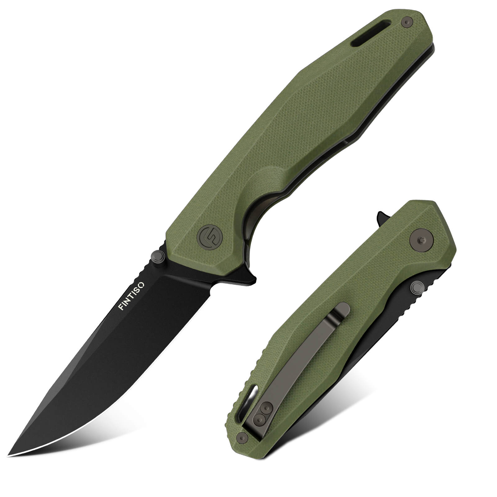 Olive 3.22" Folding Knife | 14C28N Blade | Odyssey | FINTISO