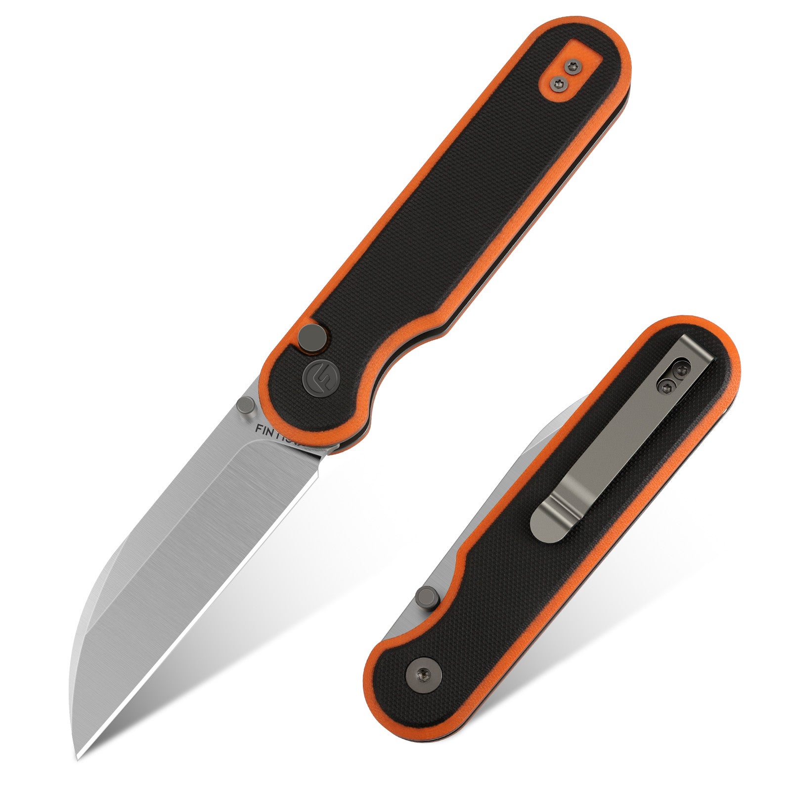 Black Orange 3" Folding Knife | 14C28N | G10 | Parrot | FINTISO