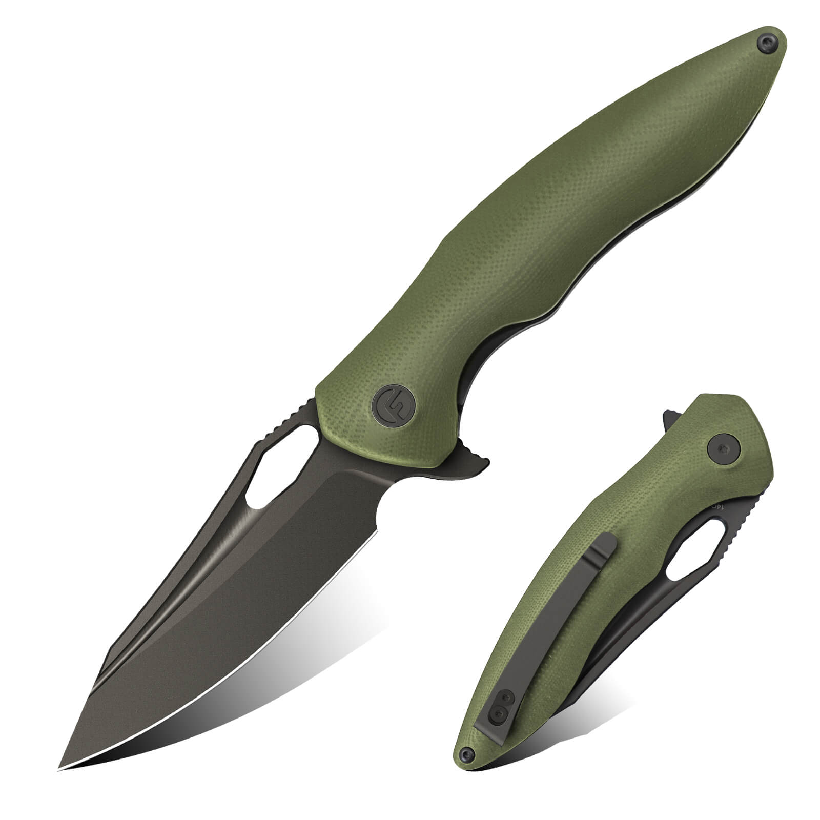 Olive 3.3" Folding Knife | 14C28N Blade | Apollo | FINTISO