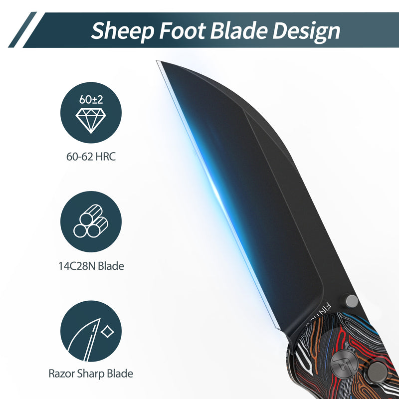 Load image into Gallery viewer, Pre-sale Colorful 3&quot; Folding Knife | 14C28N | G10 | Parrot | FINTISO

