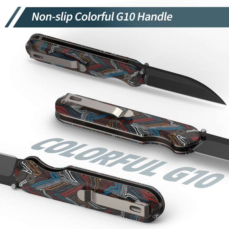 Load image into Gallery viewer, Pre-sale Colorful 3&quot; Folding Knife | 14C28N | G10 | Parrot | FINTISO
