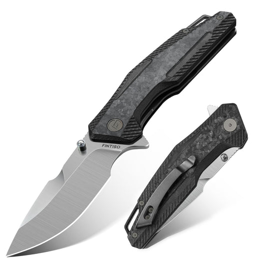 Carbon Fiber Folding Knife | S35VN | Carbon Fiber | Falcon | FINTISO